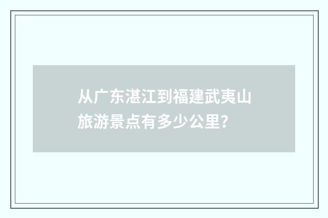 从广东湛江到福建武夷山旅游景点有多少公里？