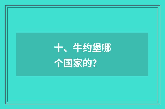 十、牛约堡哪个国家的？