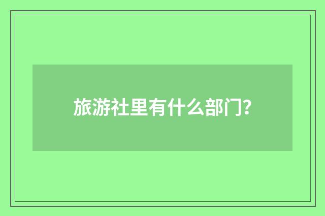 旅游社里有什么部门？