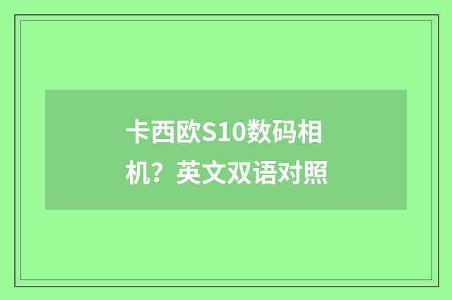 卡西欧S10数码相机？英文双语对照
