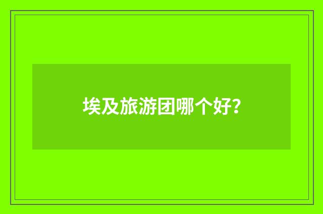 埃及旅游团哪个好？