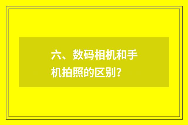 六、数码相机和手机拍照的区别？