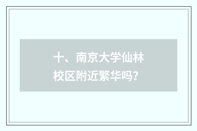 十、南京大学仙林校区附近繁华吗？