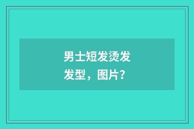 男士短发烫发发型,图片?