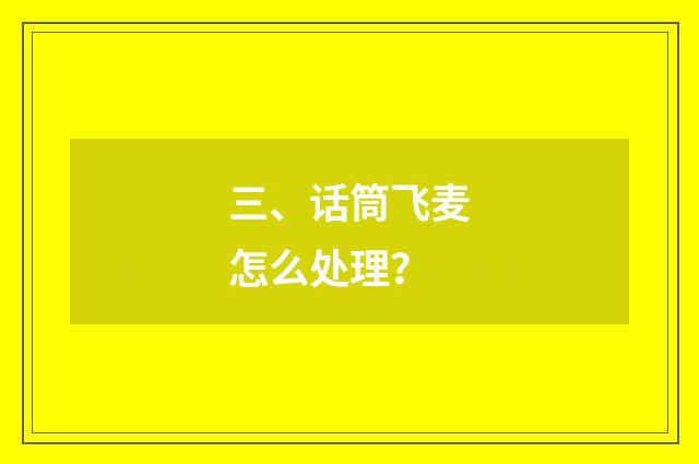 三、话筒飞麦怎么处理？