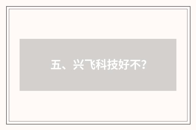 五、兴飞科技好不？