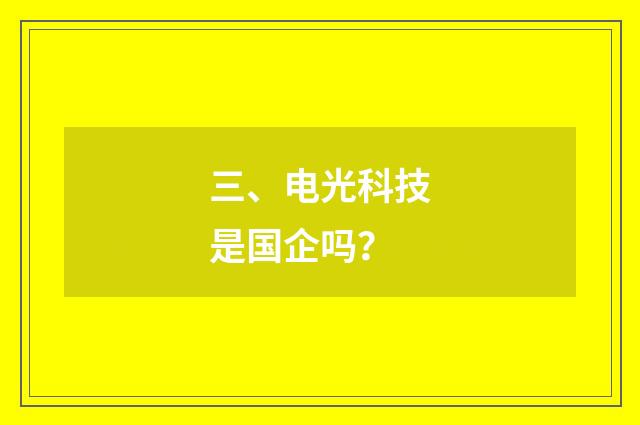 三、电光科技是国企吗？
