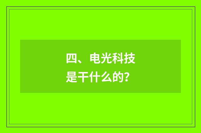 四、电光科技是干什么的？