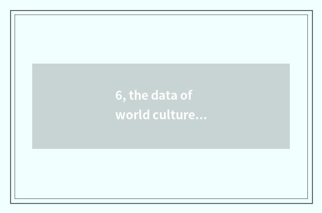 6, the data of world culture bequest and fokelore?