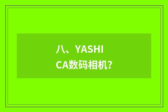 八、YASHICA数码相机？