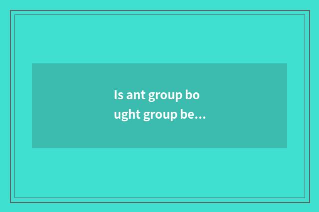 Is ant group bought group be what group is bought?