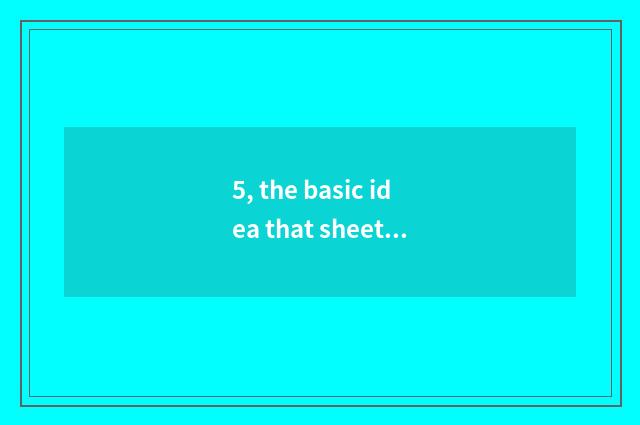 5, the basic idea that sheet opposes digital camera?