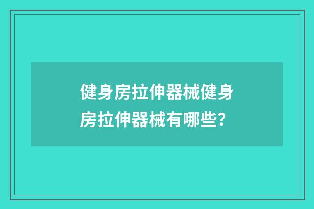 健身房拉伸器械健身房拉伸器械有哪些？