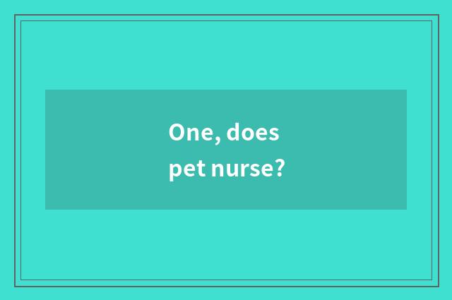One, does pet nurse?