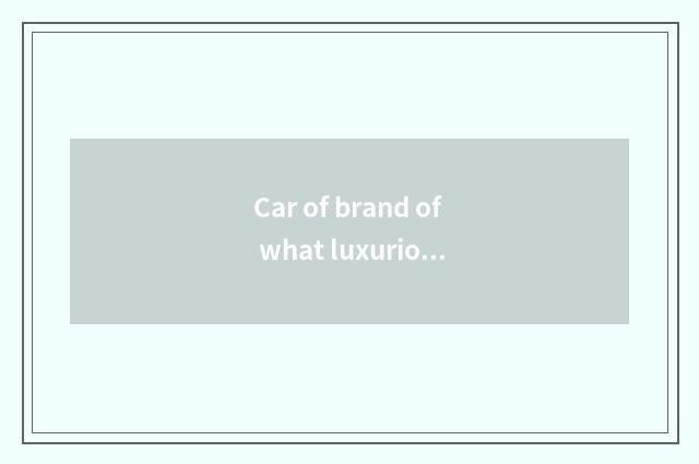 Car of brand of what luxurious car is there?