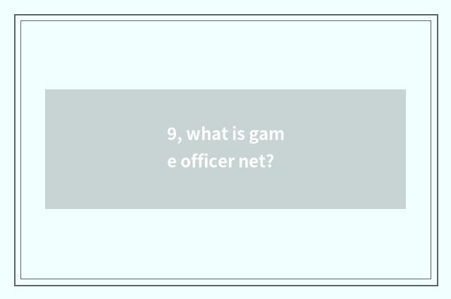 9, what is game officer net?