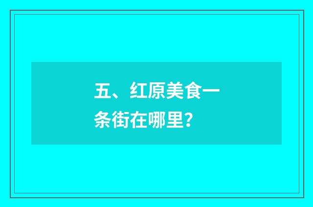 五、红原美食一条街在哪里？