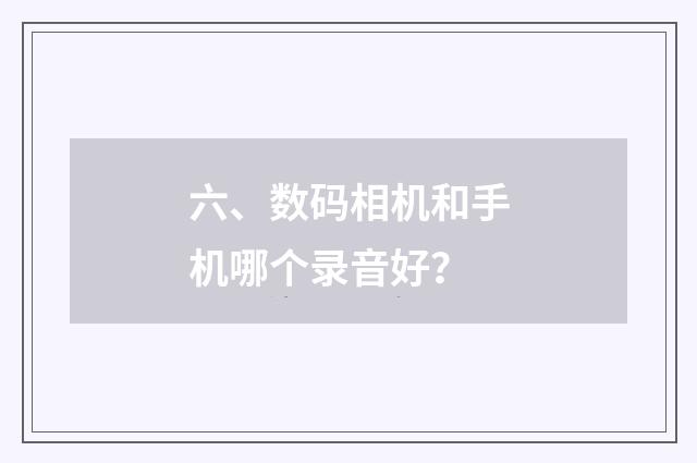 六、数码相机和手机哪个录音好？