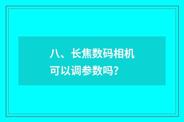八、长焦数码相机可以调参数吗？