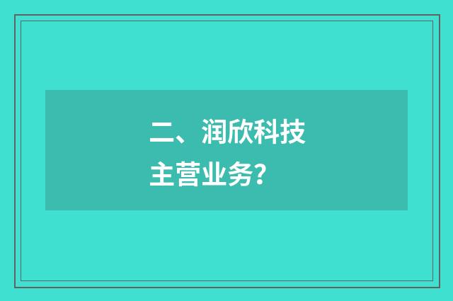 二、润欣科技主营业务？