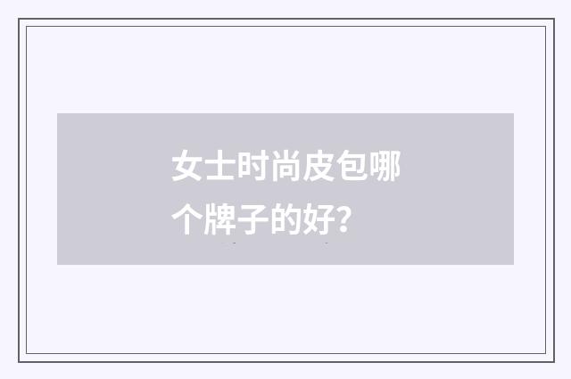女士时尚皮包哪个牌子的好？