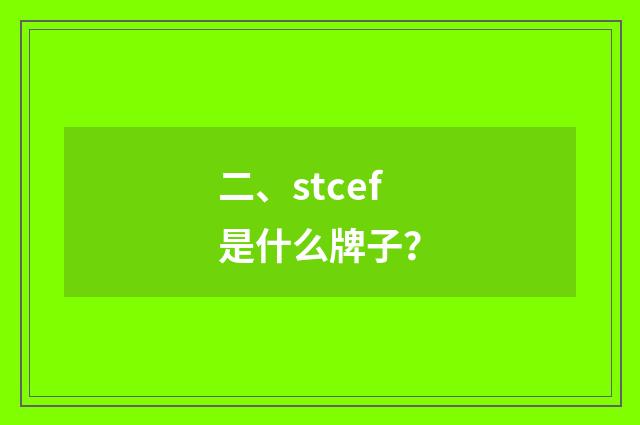 二、stcef是什么牌子？