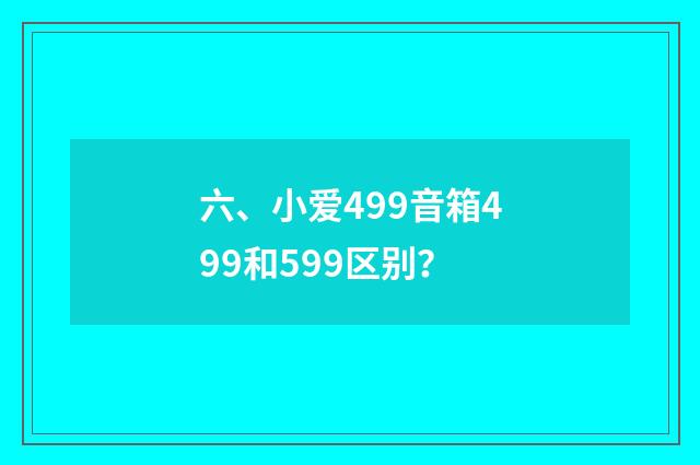 六、小爱499音箱499和599区别？