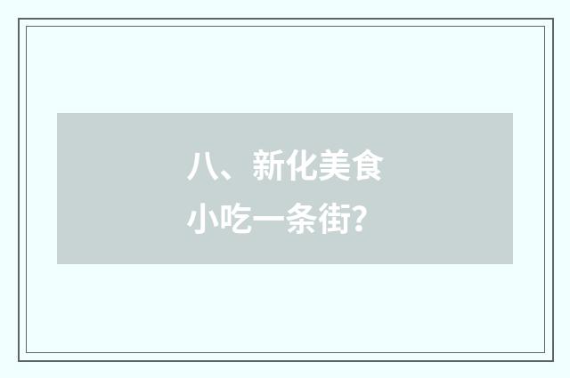 八、新化美食小吃一条街？