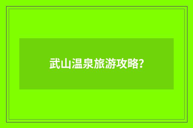 武山温泉旅游攻略?