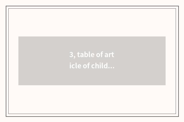 3, table of article of children mental health?
