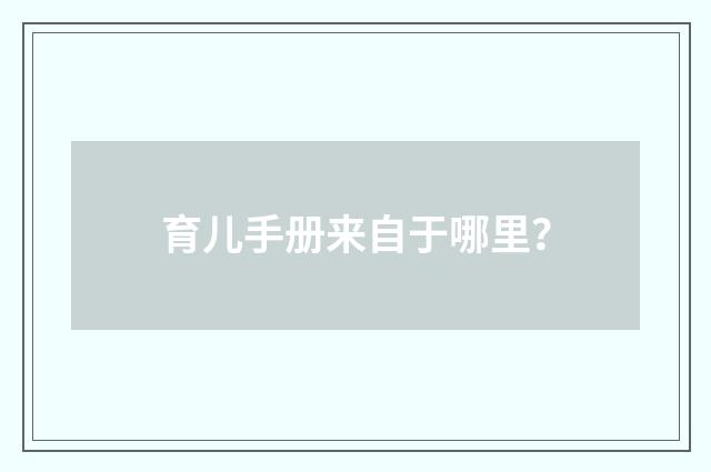 育儿手册来自于哪里？