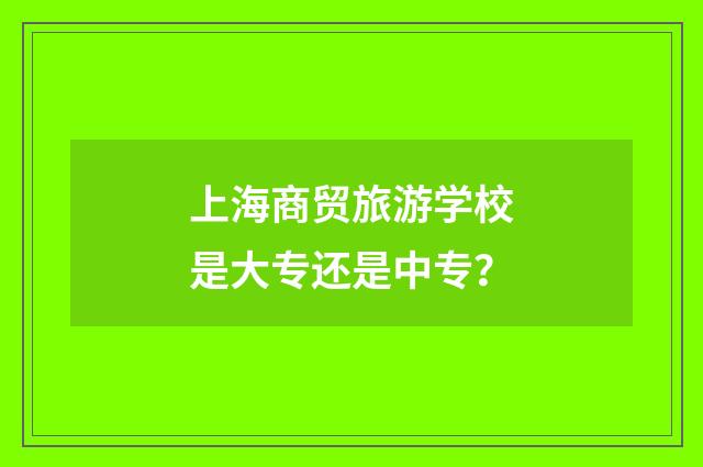 上海商贸旅游学校是大专还是中专？