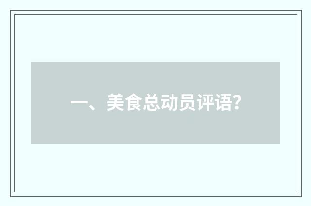 一、美食总动员评语？