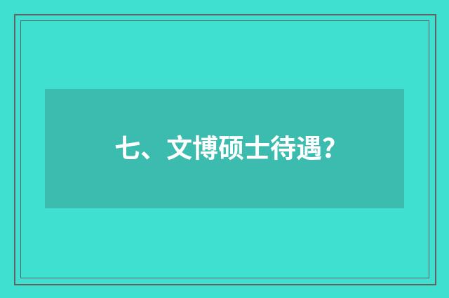 七、文博硕士待遇？