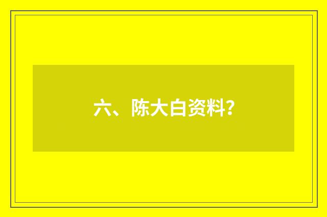 六、陈大白资料？
