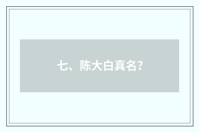 七、陈大白真名?