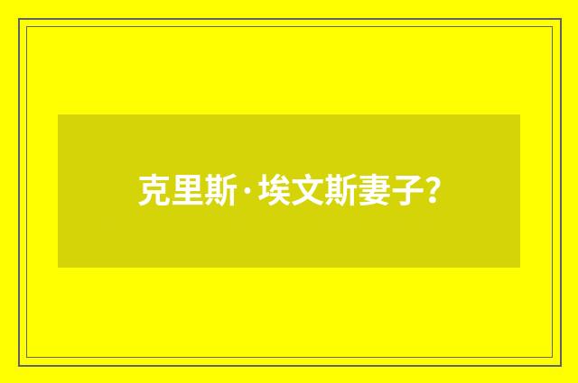 克里斯·埃文斯妻子？