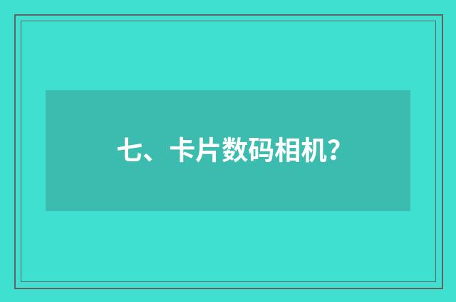 七、卡片数码相机？