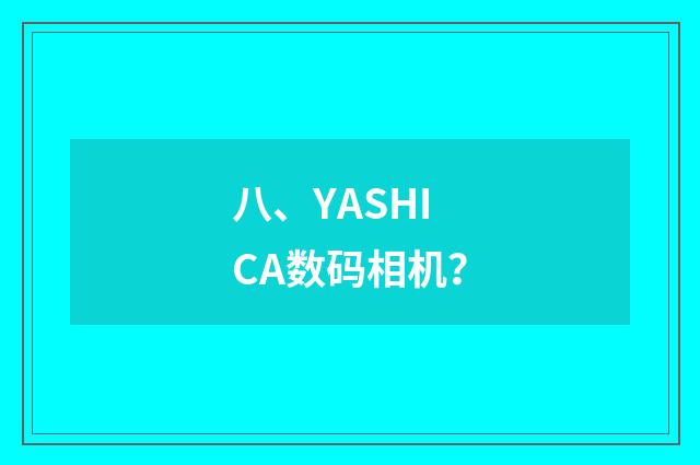 八、YASHICA数码相机?