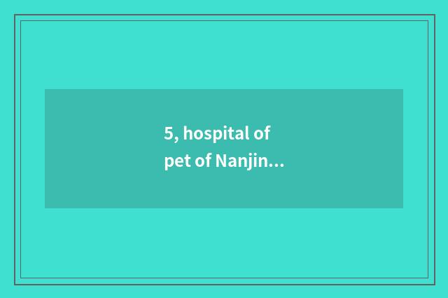 5, hospital of pet of Nanjing where home can see an eye?