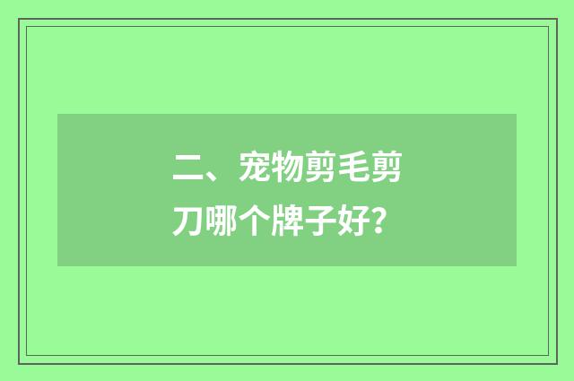 二、宠物剪毛剪刀哪个牌子好？