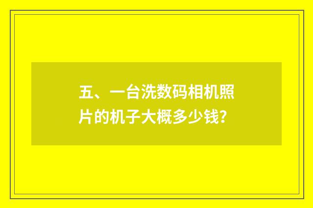 五、一台洗数码相机照片的机子大概多少钱?