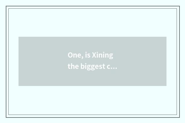 One, is Xining the biggest cate street?