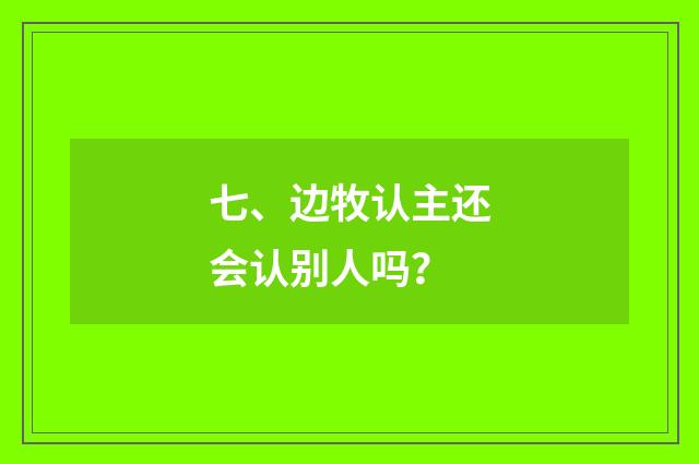 七、边牧认主还会认别人吗？