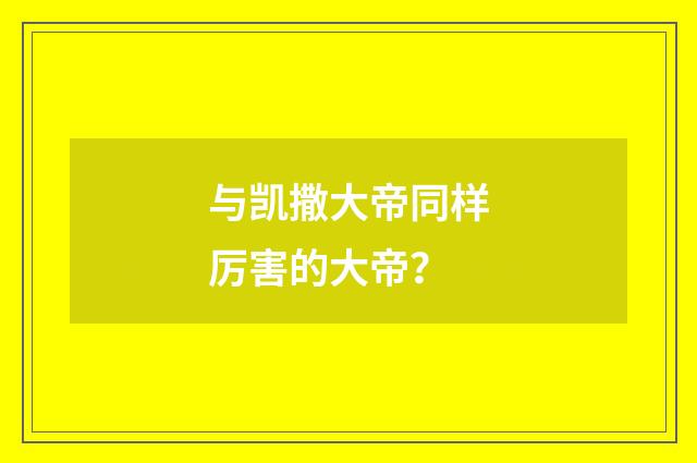 与凯撒大帝同样厉害的大帝？