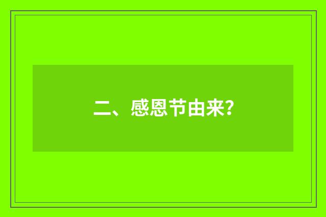二、感恩节由来？