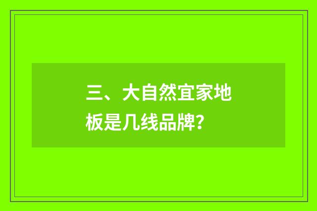 三、大自然宜家地板是几线品牌？