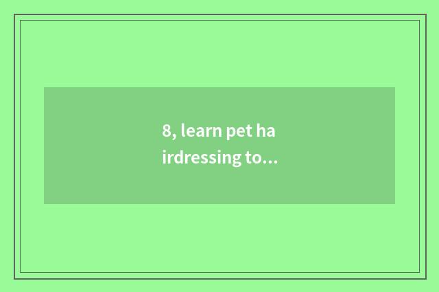8, learn pet hairdressing to groom where to go learning?