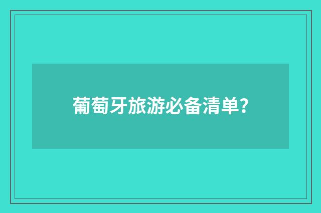 葡萄牙旅游必备清单？