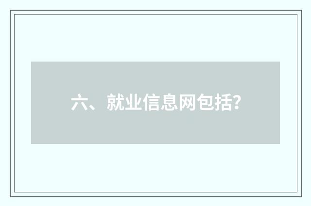 六、就业信息网包括？